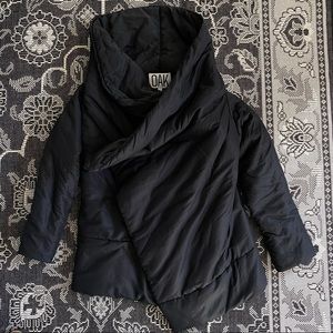 OAK nyc black cocoon wrap coat Rick Owens